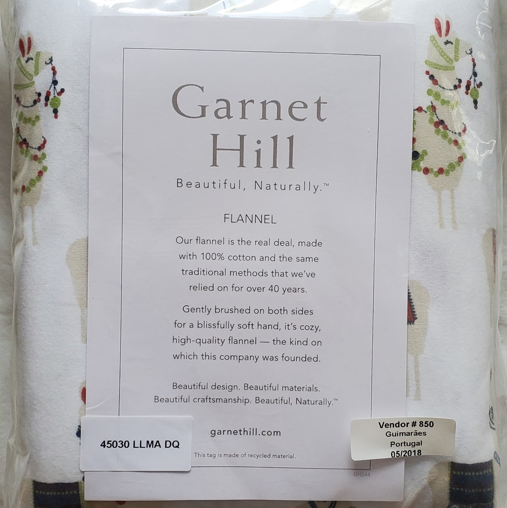 Flannel Llama print duvet cover from Garnet Hill